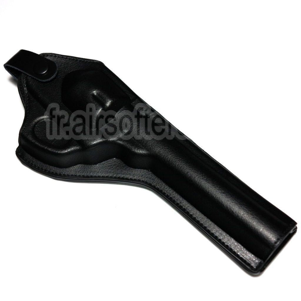 AirsoftEra Faux Cuir Long Style Revolver Pistolet Étui Noir