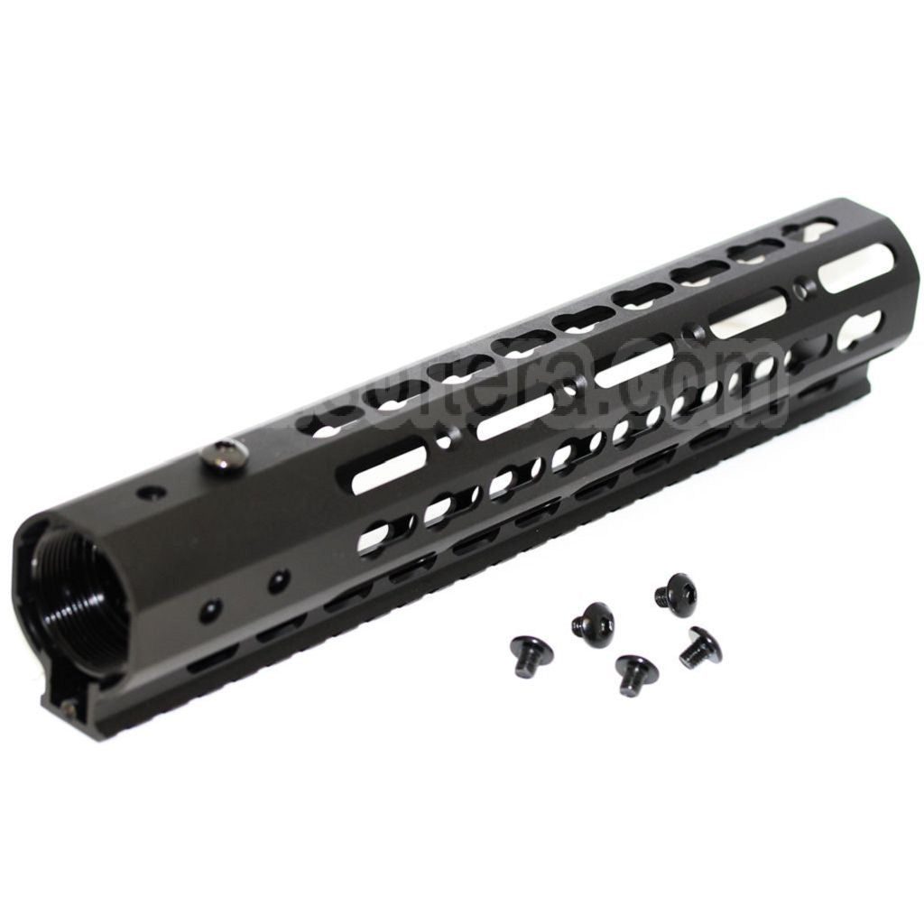 AirsoftEra CNC Aluminium 10 Pouces RAS Garde-Main Keymod Rail System Convient pour M4 M16 AEG Série Fusil Noir