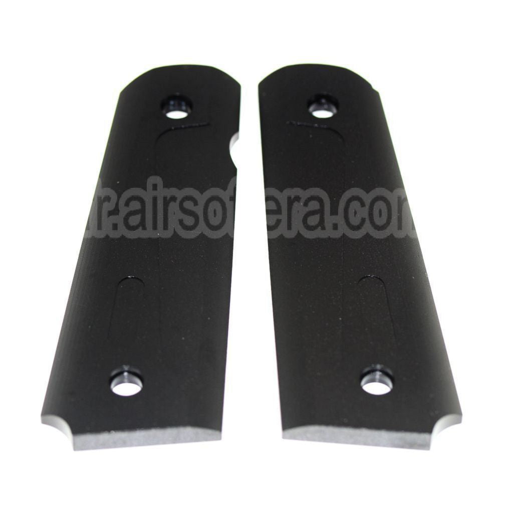 AirsoftEra CNC Aluminium Poignée Couvre Convient pour Tokyo Marui M1911 MEU ARMY ARMAMENT 1911 Série Pistolet Noir