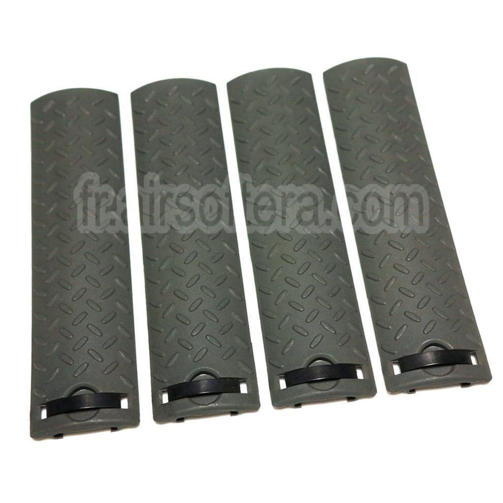 Ensemble de 4 pièces AirsoftEra, panneau de protection de rail texturé antidérapant, couleur vert feuillage ACU FG