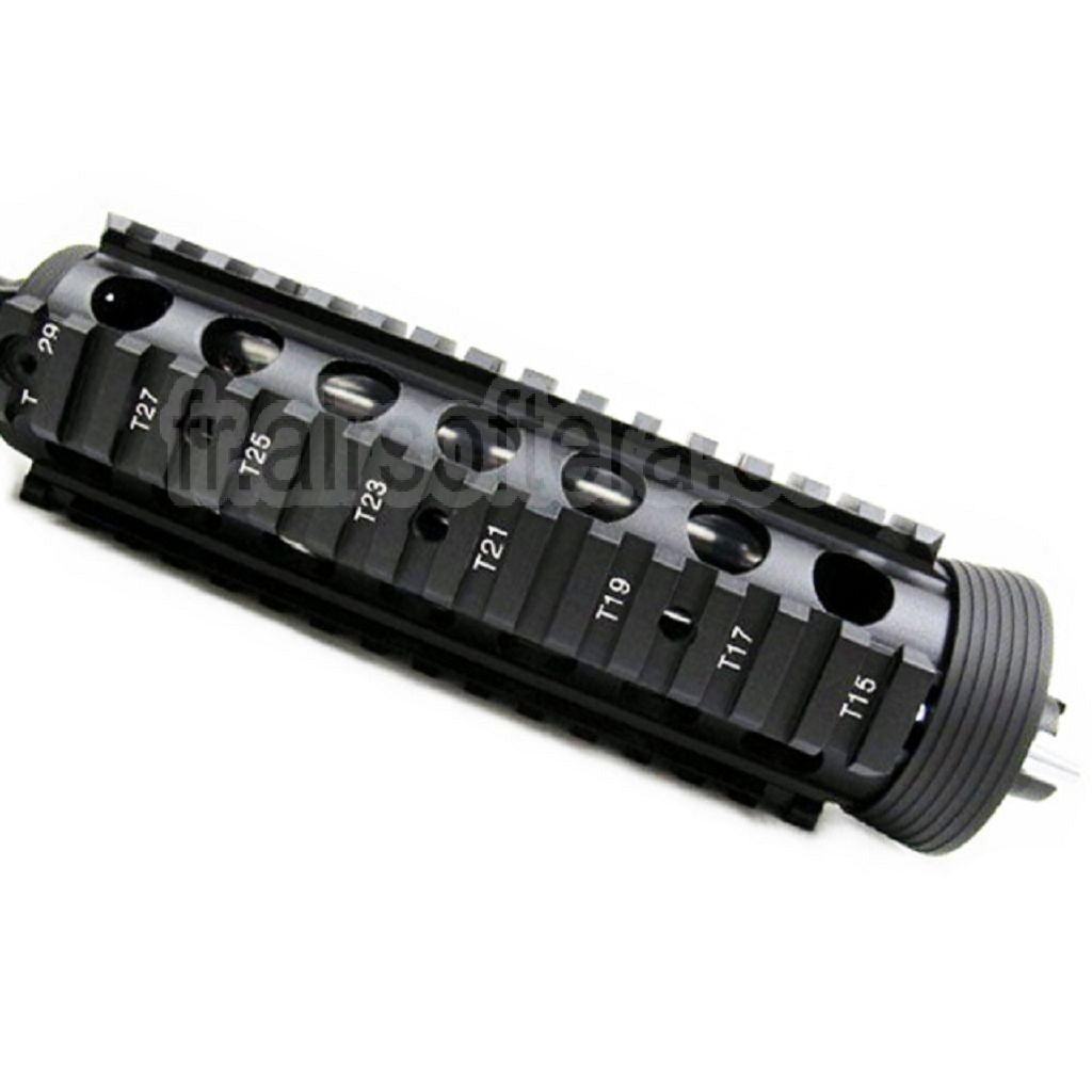 E&C CNC Aluminum RAS Avant Set Rail de Garde-Main avec 9.5 Pouces Canon Extérieur Convient pour M4CQB AEG Fusil Airsoft Noir