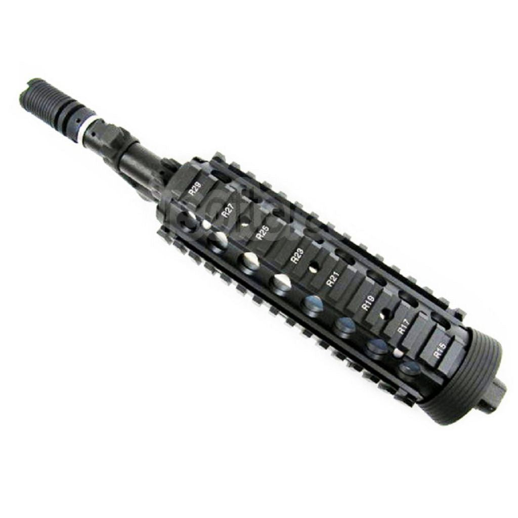 E&C CNC Aluminum RAS Avant Set Rail de Garde-Main avec 9.5 Pouces Canon Extérieur Convient pour M4CQB AEG Fusil Airsoft Noir