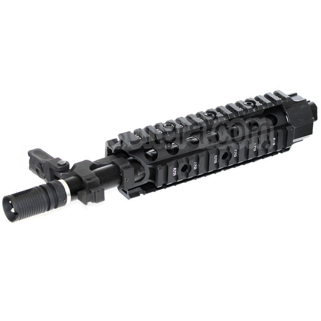 E&amp;C CNC Aluminium RAS Avant Set Rail de Garde-Main Convient pour SR16 M4 M16 Série AEG Fusil Airsoft Noir