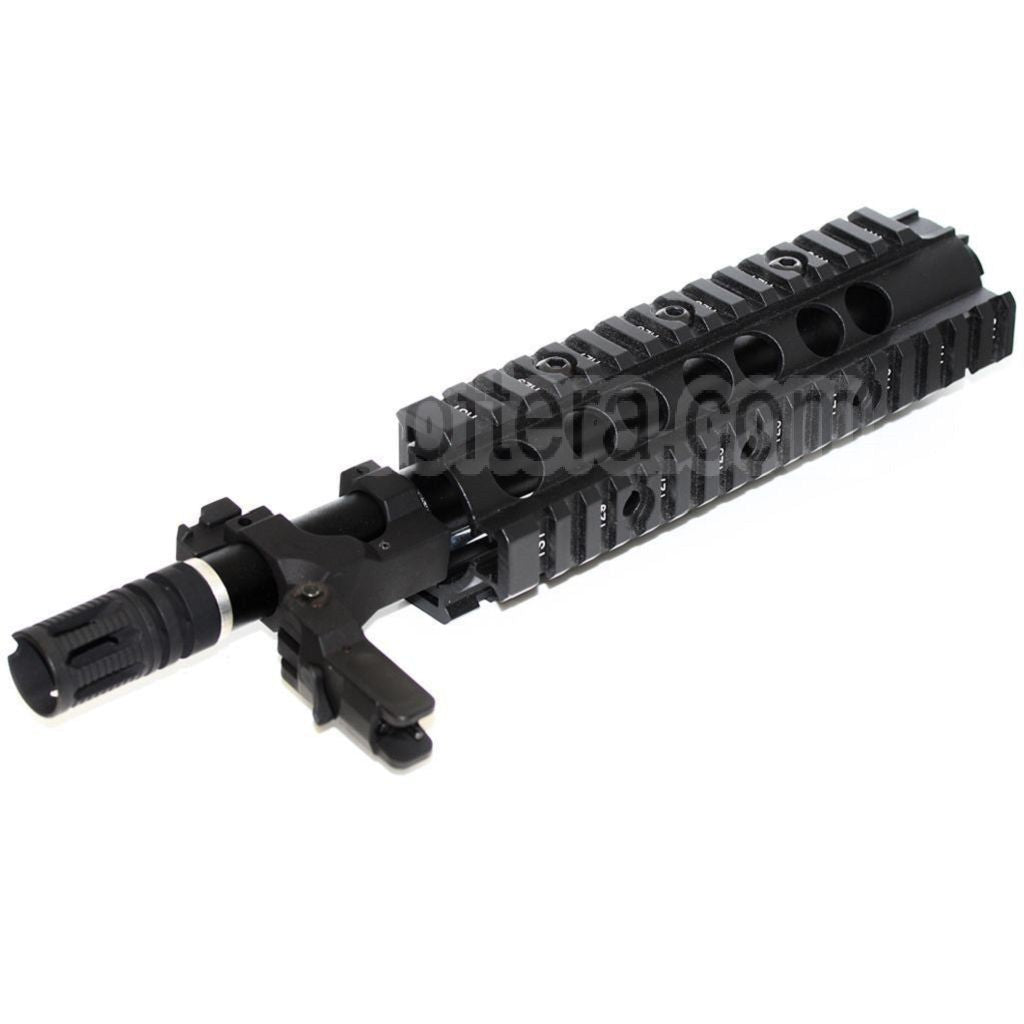 E&amp;C CNC Aluminium RAS Avant Set Rail de Garde-Main Convient pour SR16 M4 M16 Série AEG Fusil Airsoft Noir