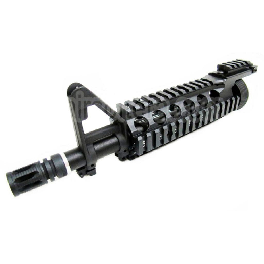 E&amp;C CNC Aluminum RIX RAS Avant Set Rail de Garde-Main avec 9.5 Pouces Canon Extérieur Convient pour M4 M16 Série AEG Fusil Airsoft Noir