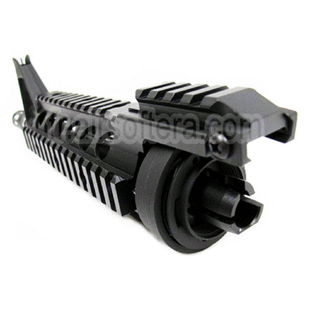E&C CNC Aluminum RIX RAS Avant Set Rail de Garde-Main avec 9.5 Pouces Canon Extérieur Convient pour M4 M16 Série AEG Fusil Airsoft Noir