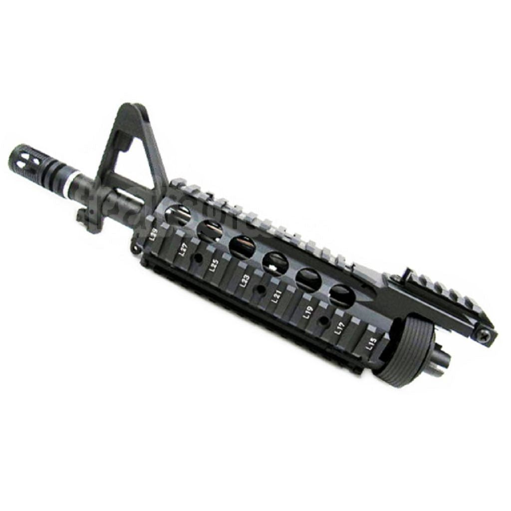 E&amp;C CNC Aluminum RIX RAS Avant Set Rail de Garde-Main avec 9.5 Pouces Canon Extérieur Convient pour M4 M16 Série AEG Fusil Airsoft Noir