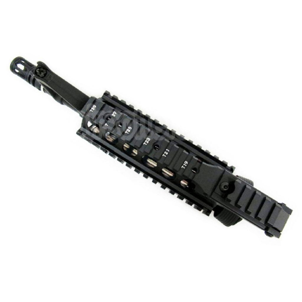 E&amp;C CNC Aluminum RIX RAS Avant Set Rail de Garde-Main avec 9.5 Pouces Canon Extérieur Convient pour M4 M16 Série AEG Fusil Airsoft Noir