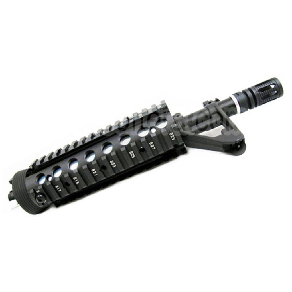 E&C CNC Aluminum RIX RAS Avant Set Rail de Garde-Main avec 9.5 Pouces Canon Extérieur Convient pour M4 M16 Série AEG Fusil Airsoft Noir