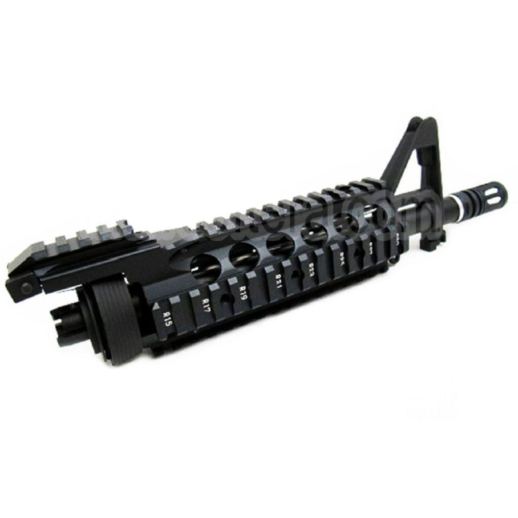 E&C CNC Aluminum RIX RAS Avant Set Rail de Garde-Main avec 9.5 Pouces Canon Extérieur Convient pour M4 M16 Série AEG Fusil Airsoft Noir