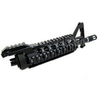 E&C CNC Aluminum RIX RAS Avant Set Rail de Garde-Main avec 9.5 Pouces Canon Extérieur Convient pour M4 M16 Série AEG Fusil Airsoft Noir