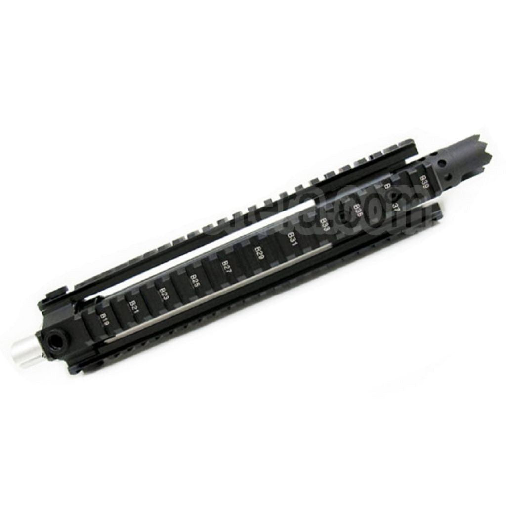 E&amp;C CNC Aluminum MK110 RAS Avant Set Rail de Garde-Main avec 9.5 Pouces Canon Extérieur Convient pour M4 M16 M4A1 Série AEG Fusil Airsoft Noir