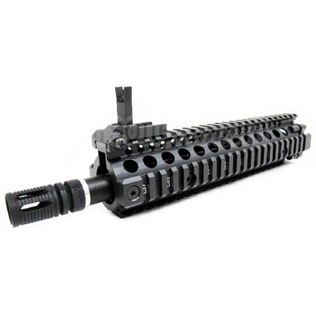 E&amp;C CNC Aluminum M18 RAS Avant Set Rail de Garde-Main avec 9 Pouces Canon Extérieur Convient pour M4 M16 M18 Série AEG Fusil Airsoft Noir