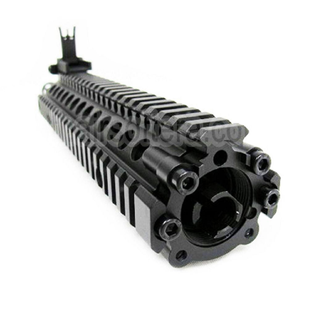 E&amp;C CNC Aluminum M18 RAS Avant Set Rail de Garde-Main avec 9 Pouces Canon Extérieur Convient pour M4 M16 M18 Série AEG Fusil Airsoft Noir