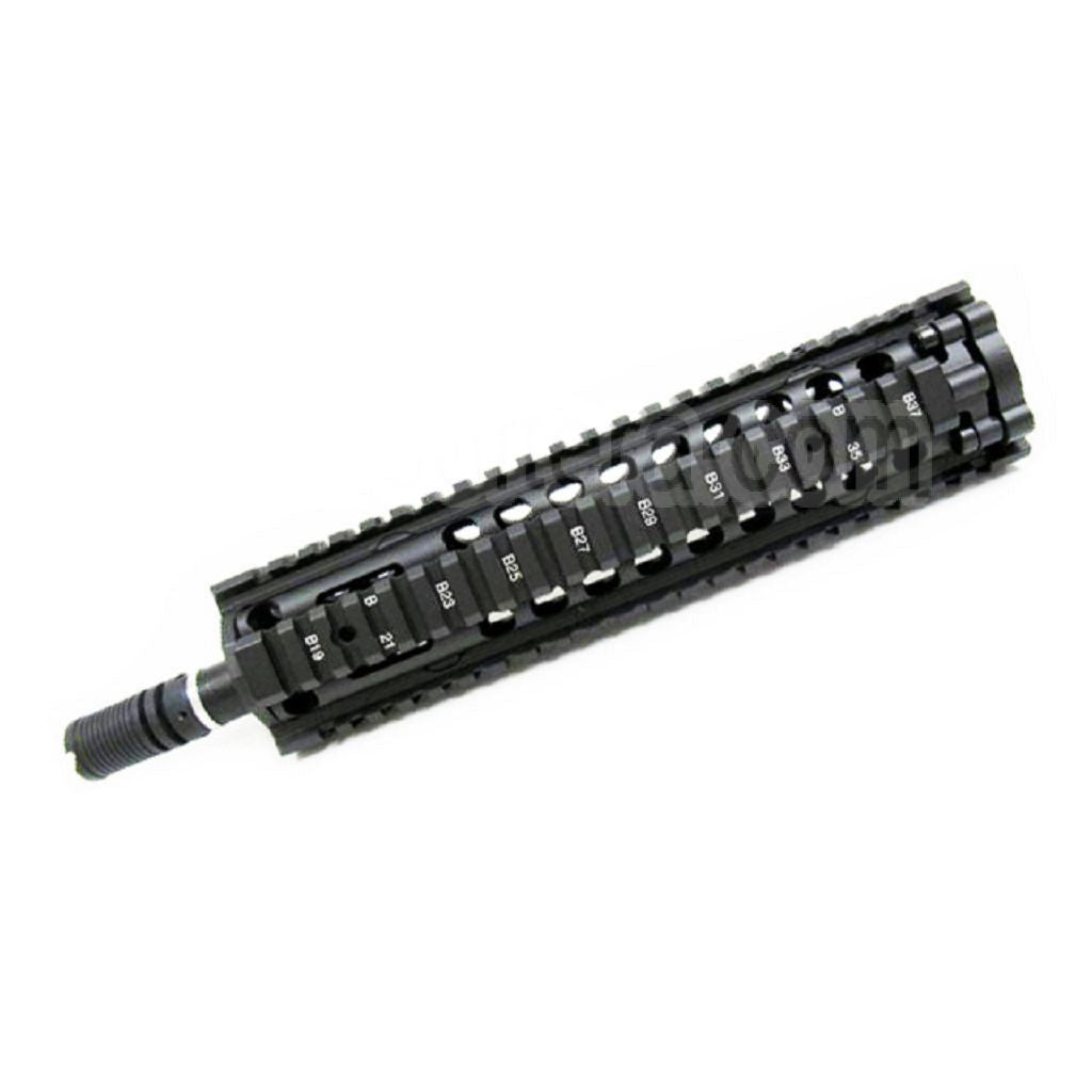 E&amp;C CNC Aluminum M18 RAS Avant Set Rail de Garde-Main avec 9 Pouces Canon Extérieur Convient pour M4 M16 M18 Série AEG Fusil Airsoft Noir