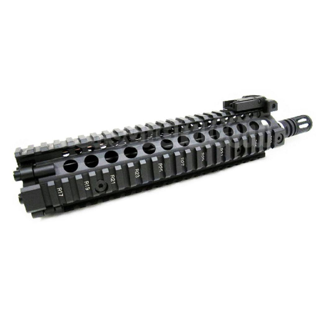 E&amp;C CNC Aluminum M18 RAS Avant Set Rail de Garde-Main avec 9 Pouces Canon Extérieur Convient pour M4 M16 M18 Série AEG Fusil Airsoft Noir
