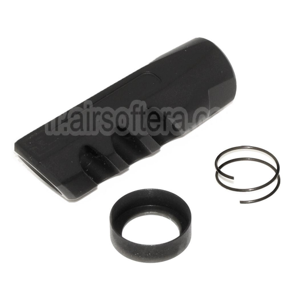 APS EMG Licensed F1 Firearms Angle Faced Frein de Bouche Cache-Flamme Convient pour -14mm CCW sens antihoraire Canon Fusil Airsoft