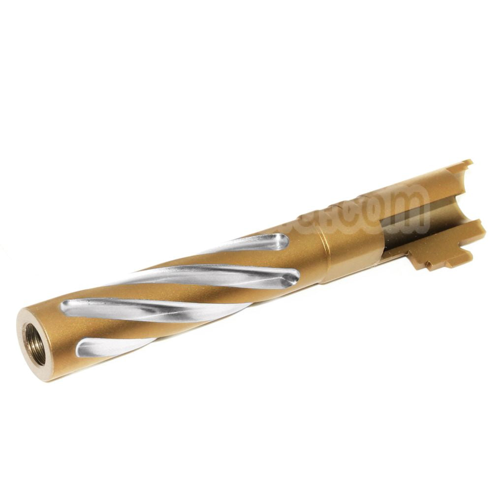 5KU 5 Pouces Acier Inoxydable Tornade Style Spirale Canon Extérieur +11mm CW sens horaire Convient pour Tokyo Marui Hi-Capa 5.1 GBB Pistolet Airsoft