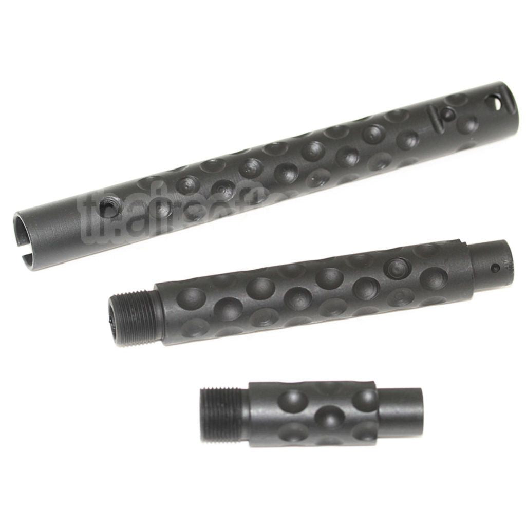 AirsoftEra 3pièces Aluminium KAC PDW Type Canon Extérieur Extension Tube -14mm CCW sens antihoraire Fusil Noir