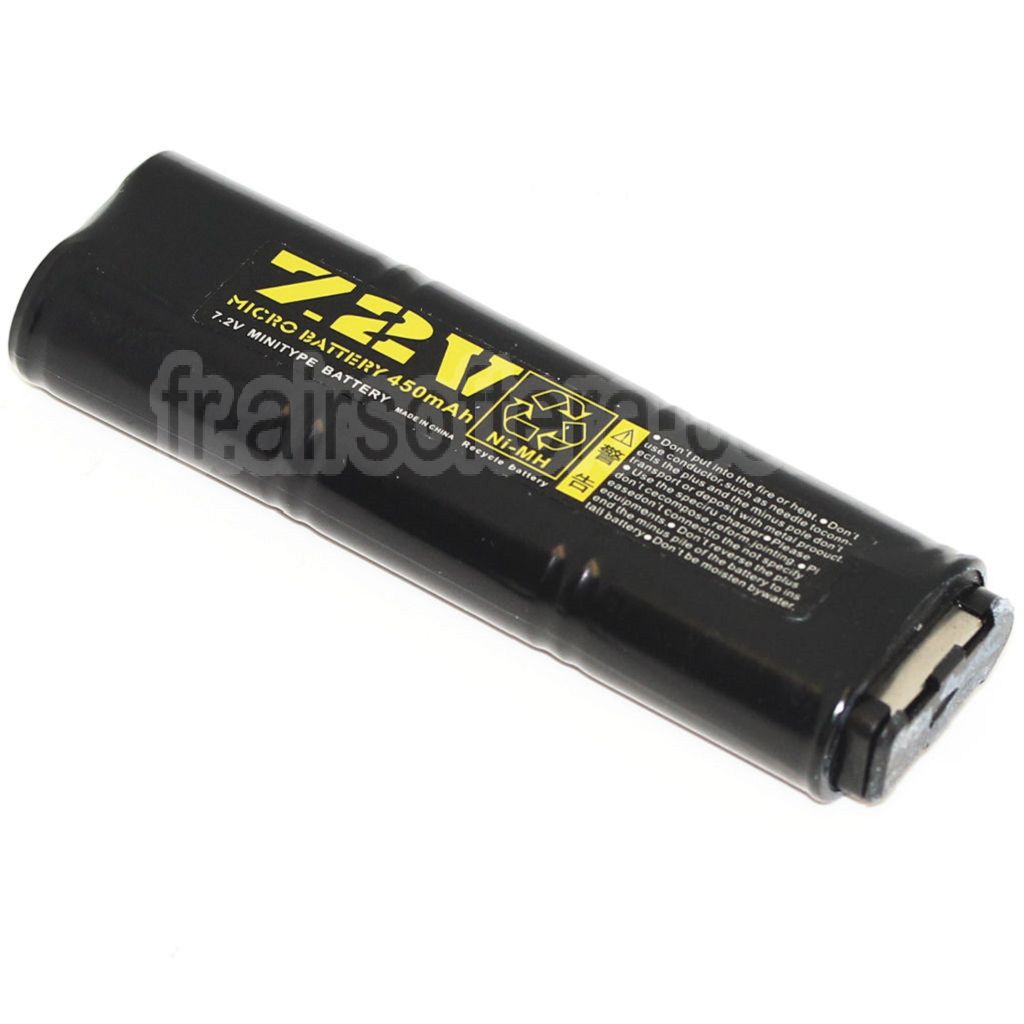 WELL – Batterie Rechargeable Ni-MH 7.2V 450mAh, adaptée pour Vz61 / MP7 / MAC10 / R2 / R4 AEG Airsoft