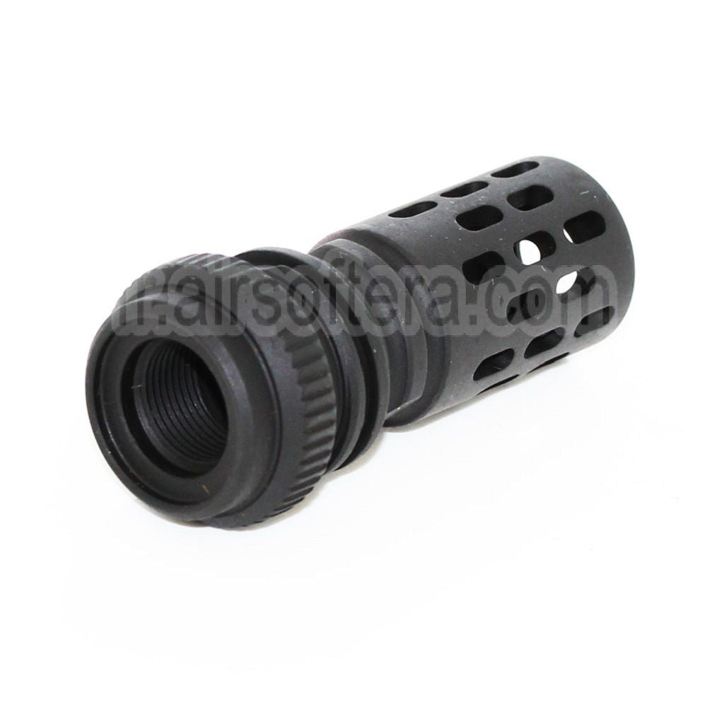 AirsoftEra BattleComp AAC Type Métal Frein de Bouche Convient pour -14mm CCW sens antihoraire Canon Fusil Noir
