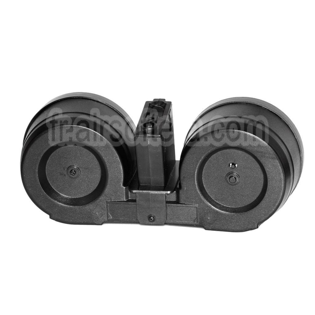 BATTLEAXE 2500 Billes Chargeur Tambour Électrique C-Mag Convient pour M4 M16 Série AEG Fusil Airsoft Noir