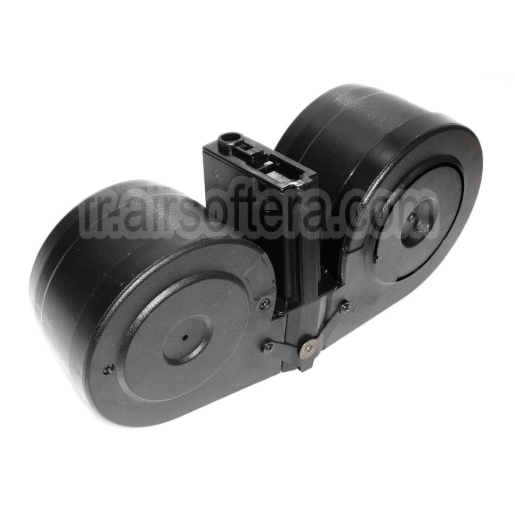 BATTLEAXE 2500 Billes Chargeur Tambour Électrique C-Mag Convient pour M4 M16 Série AEG Fusil Airsoft Noir