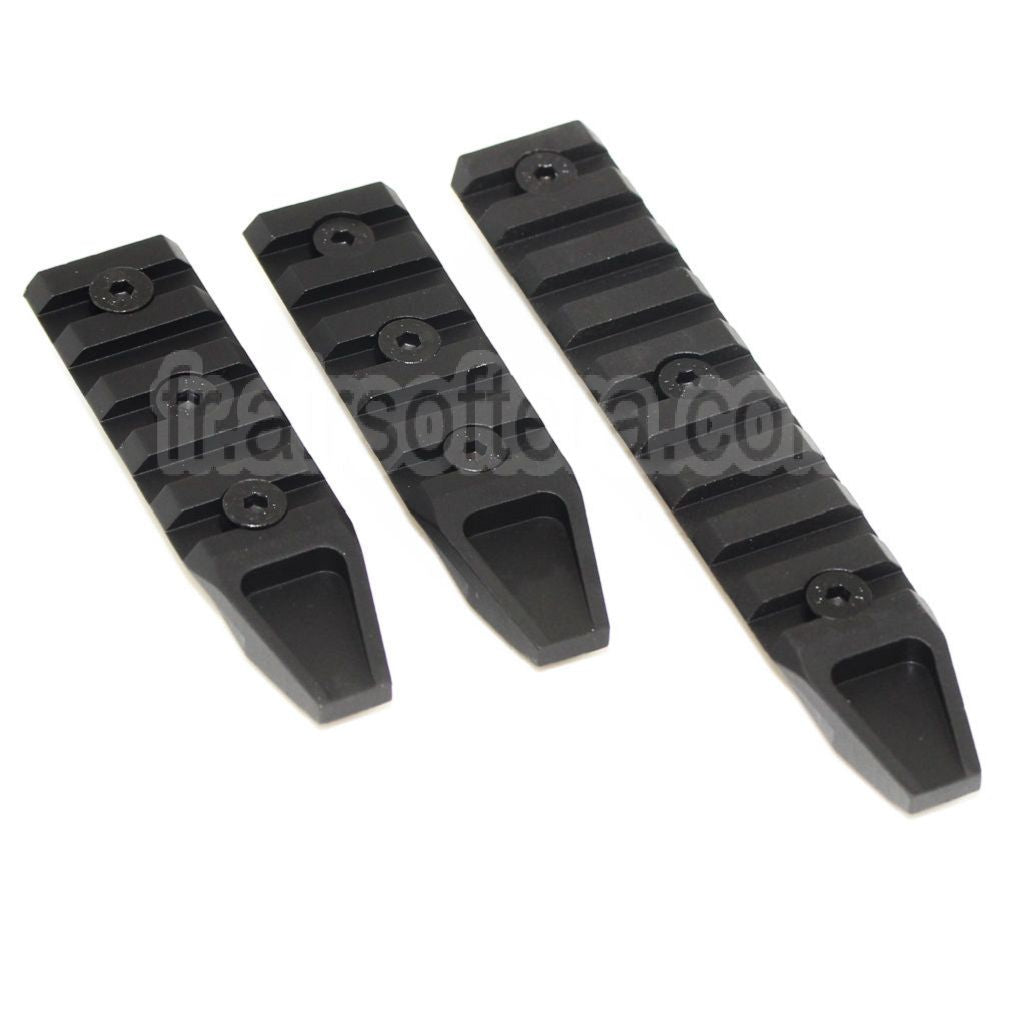 AirsoftEra Kit de rails Keymod UXR4 3 pièces 115 mm/75 mm/75 mm Noir