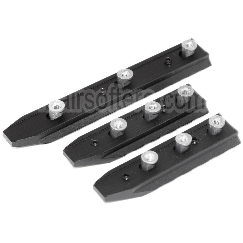 AirsoftEra Kit de rails Keymod UXR4 3 pièces 115 mm/75 mm/75 mm Noir