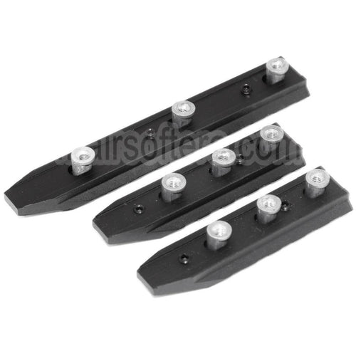 AirsoftEra 3pièces 115mm/75mm/75mm UXR4 Keymod Rail Set Noir