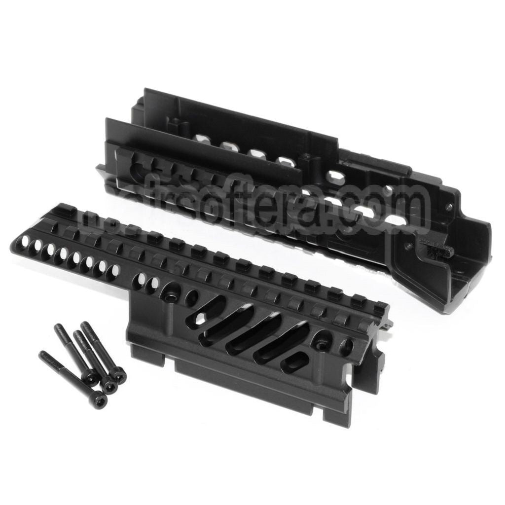 CYMA X47 Aluminum Haut Bas RIS RAS Rail de Garde-Main Convient pour AK Série AEG Fusil Airsoft Noir