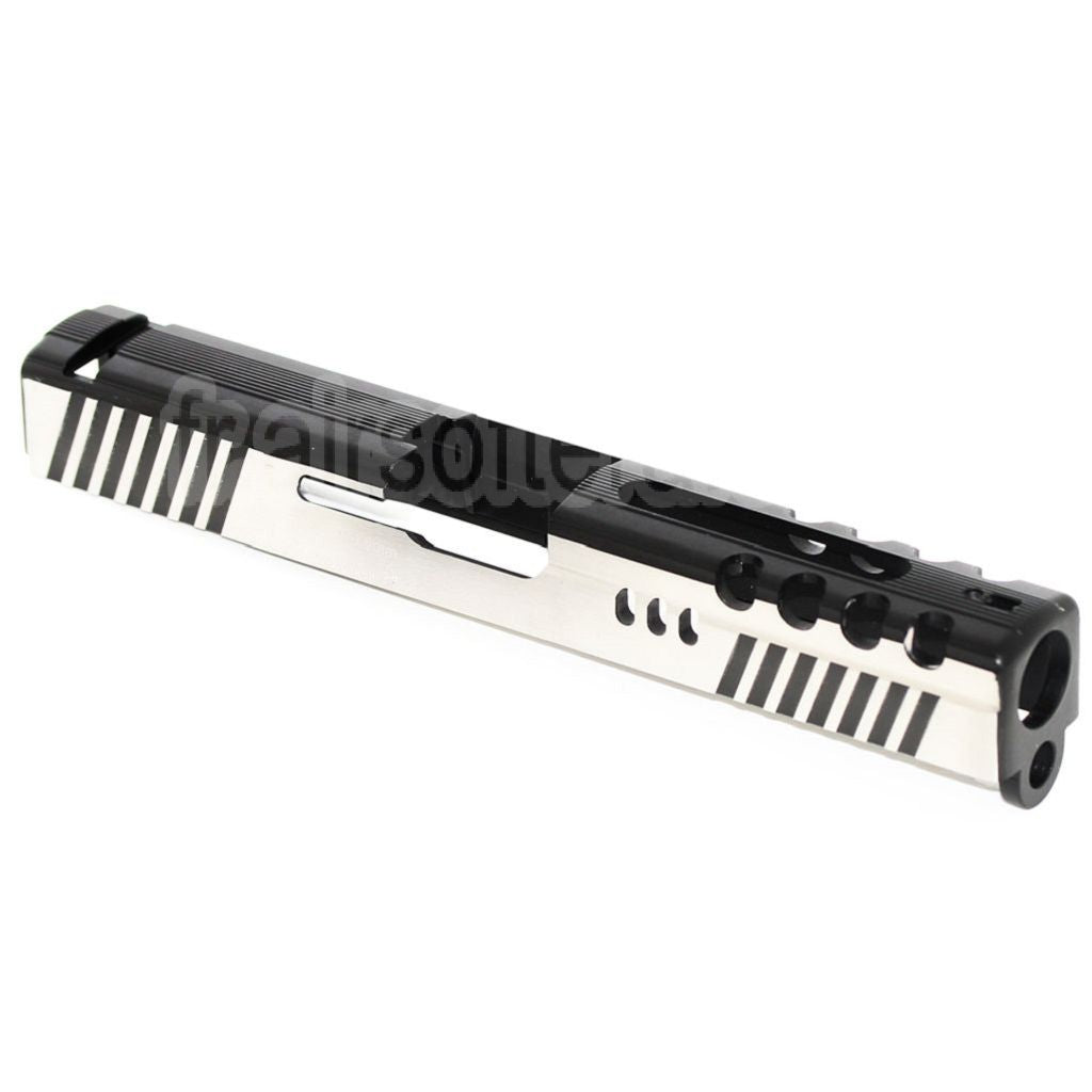 APS Aluminium DRAGONFLY D-MOD Glissière Convient pour APS A-CAP / Tokyo Marui G17 GBB Pistolet Airsoft Noir/Argent