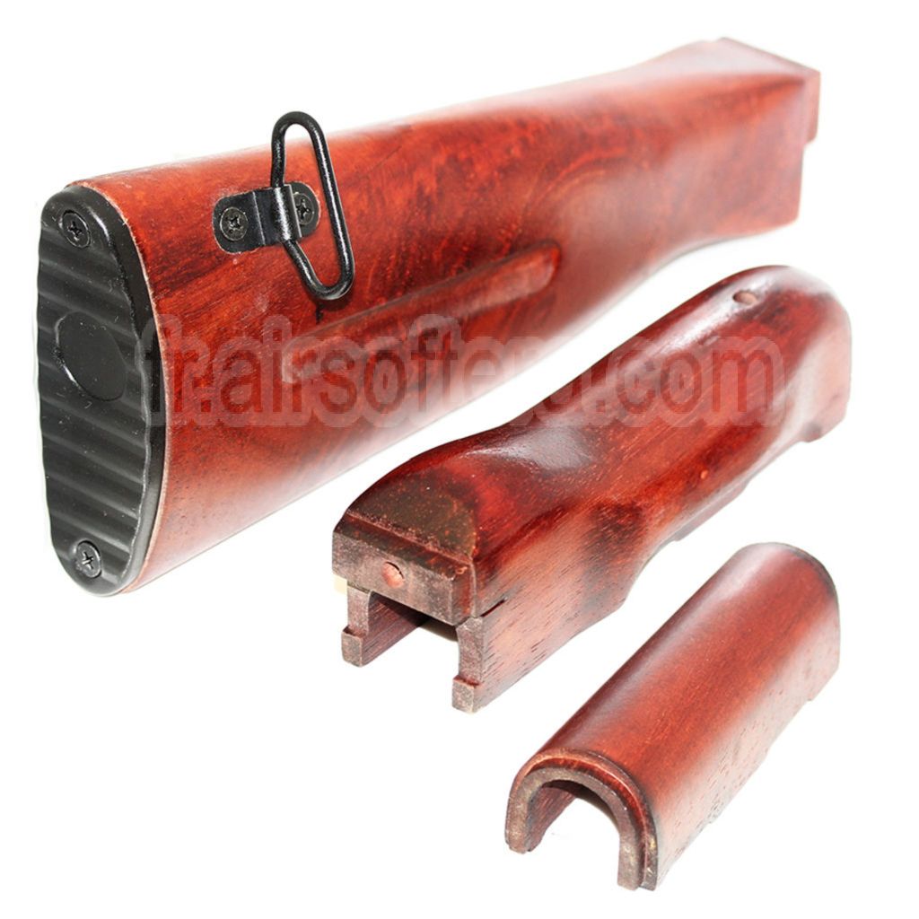 APS Garde-Main &amp; Crosse Wood Kit Convient pour APS Matrix D-Boys CYMA Golden Eagle JG Tokyo Marui AK74 Série AEG Fusil Airsoft
