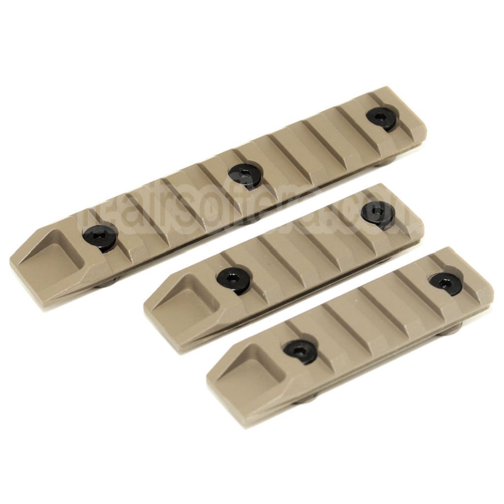 Kit de rails Keymod UXR4 3 pièces AirsoftEra 67 mm/67 mm/102 mm, couleur sable