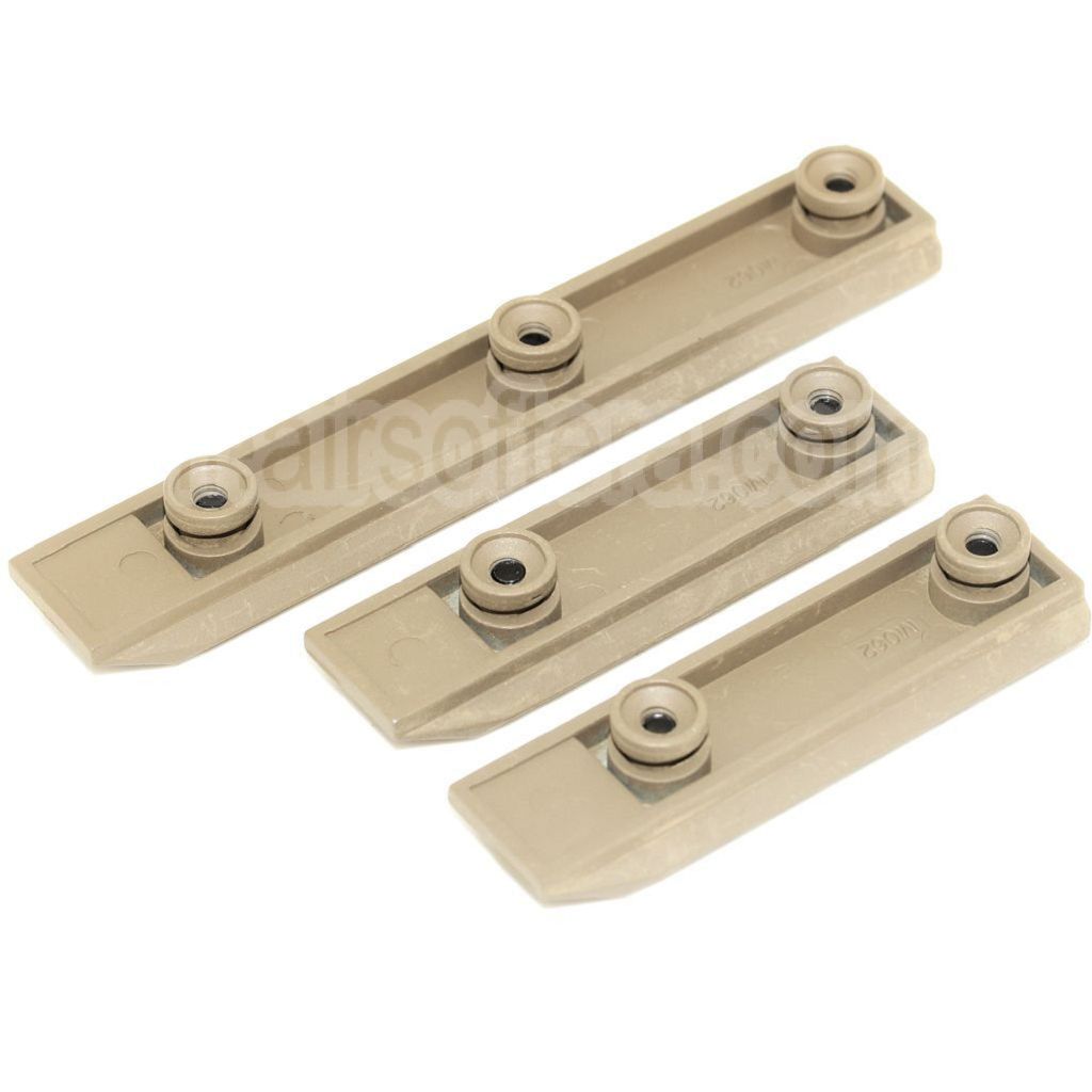 Kit de rails Keymod UXR4 3 pièces AirsoftEra 67 mm/67 mm/102 mm, couleur sable