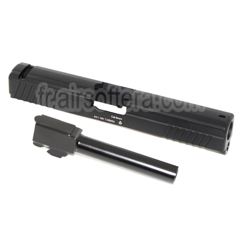 APS Aluminum Glissière avec Canon Convient pour ACP601 / Tokyo Marui G17 GBB Pistolet Airsoft Noir