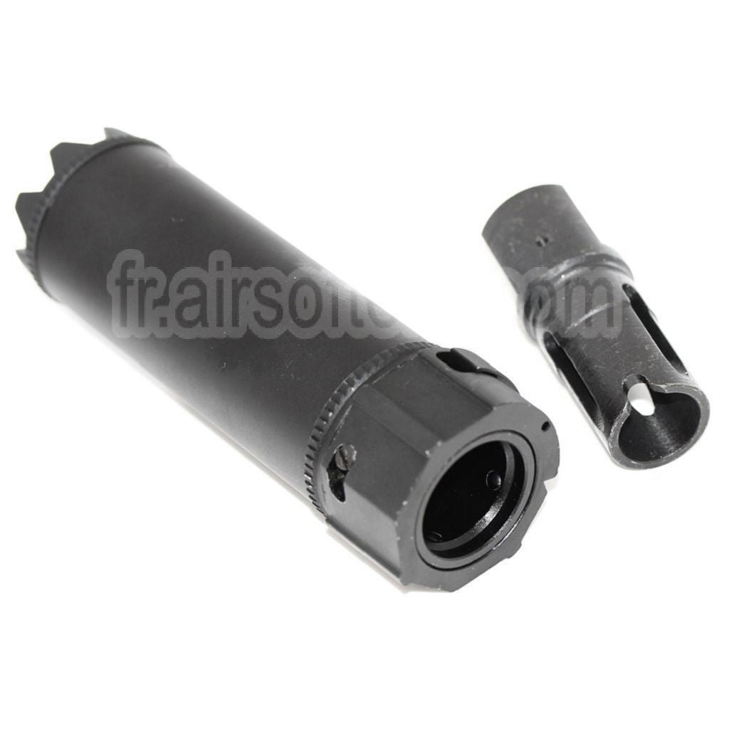 5KU Socom Mini Monster QD Silencieux avec Frein de Bouche Convient pour -14mm CCW sens antihoraire Canon Fusil Airsoft Noir