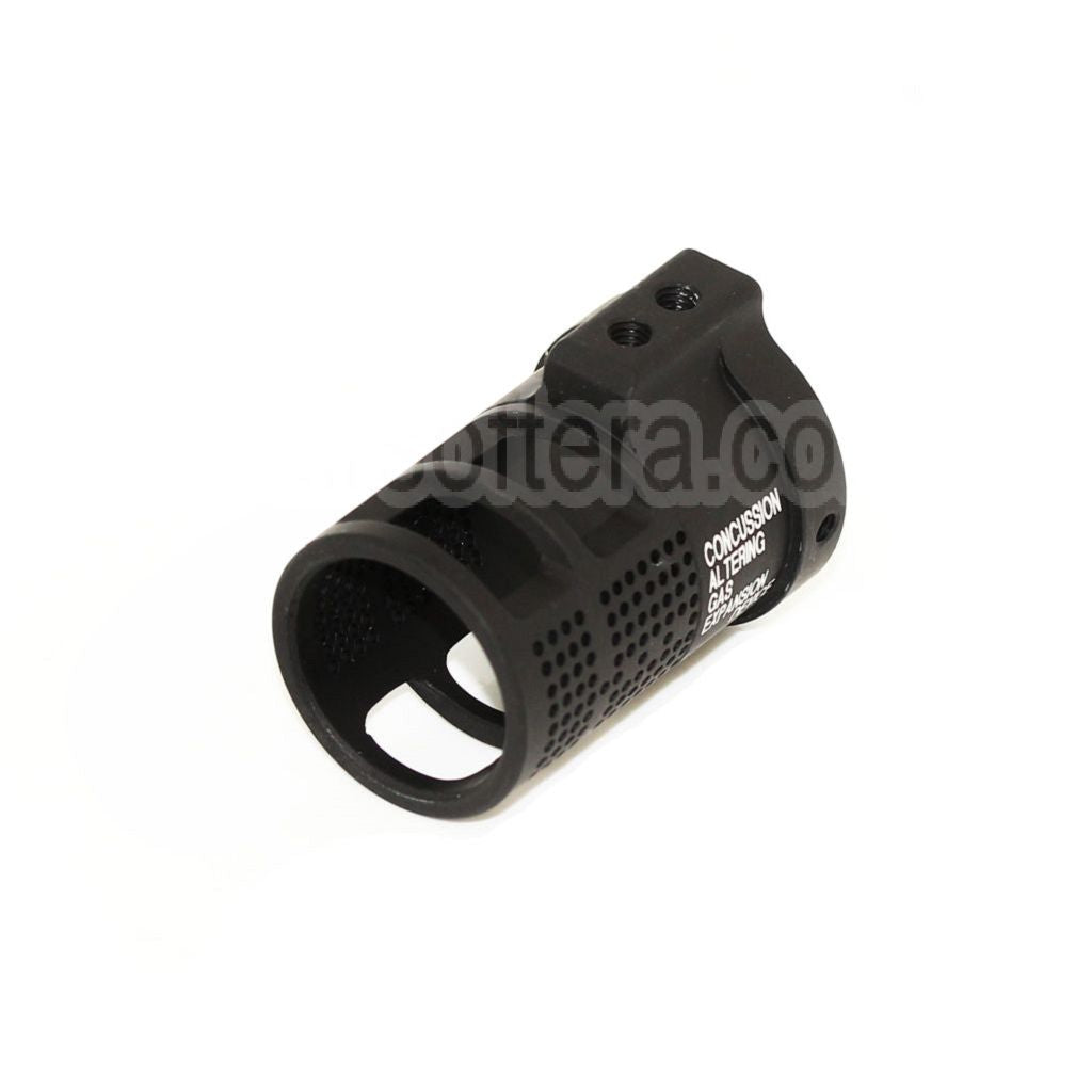 5KU Aluminium CAGE Blast Diverter Frein de Bouche Convient pour -14mm CCW sens antihoraire Canon Fusil Airsoft Noir