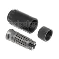 5KU 7.62 Taper Mount Flash Comp et Blast Shield Frein de Bouche Convient pour -14mm CCW sens antihoraire Canon Fusil Airsoft Noir