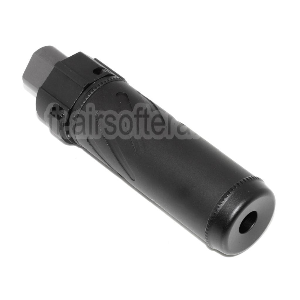 5KU 128mm/149mm SOCOM556 Mini QD Silencieux B avec Frein de Bouche Convient pour -14mm CCW sens antihoraire Canon Fusil Airsoft Noir