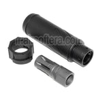 5KU 128mm/149mm SOCOM556 Mini QD Silencieux B avec Frein de Bouche Convient pour -14mm CCW sens antihoraire Canon Fusil Airsoft Noir