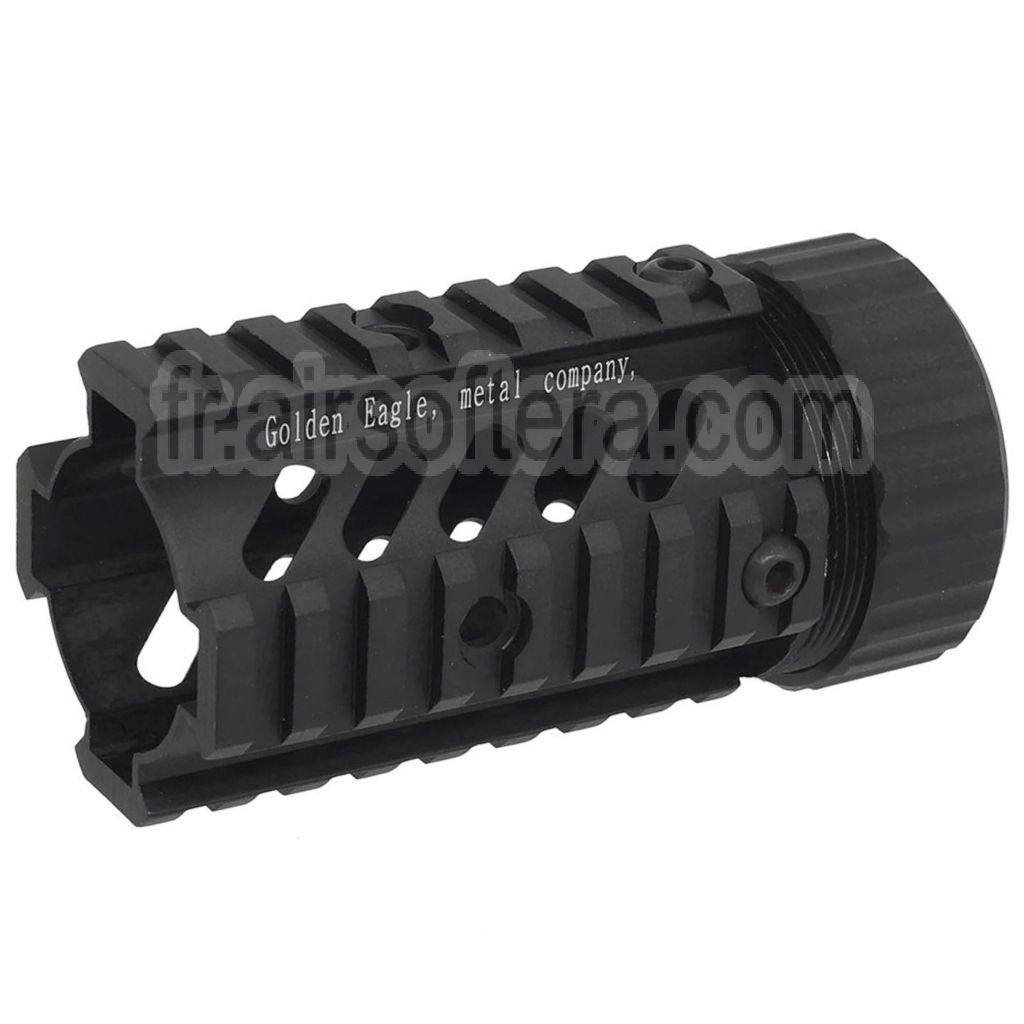 Golden Eagle 4-côtés 8-fentes Rails Court Type Stubby Free Float RIS Rail de Garde-Main Convient pour M4 M16 Série AEG Fusils Airsoft Noir