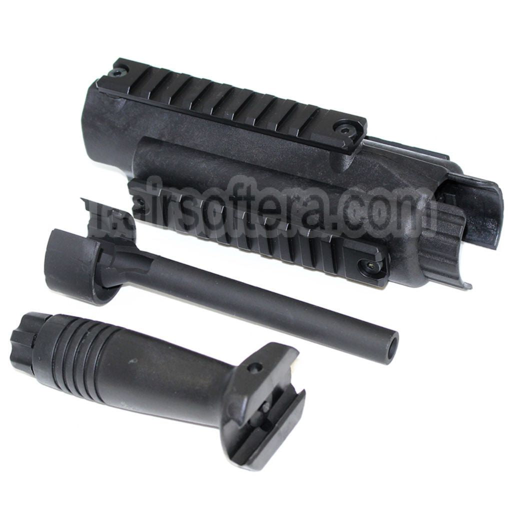 CYMA Rail de Garde-Main &amp; Poignée avec Canon Extérieur Convient pour MP5 Série AEG Fusil Airsoft Noir