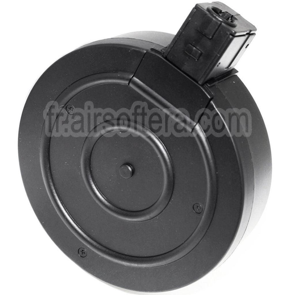 AirsoftEra 370 Billes Chargeur Tambour Convient pour WELL R2 Tokyo Marui Vz61 SCORPION Série SMG Fusil Noir
