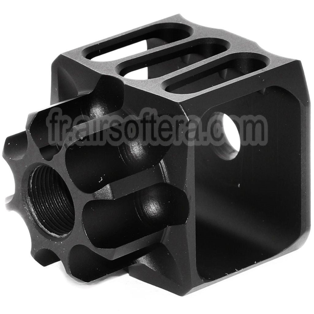 5KU CNC Aluminium LAF-28 Style Frein de Bouche Cache-Flamme Convient pour -14mm CCW sens antihoraire Canon Fusil Airsoft Noir