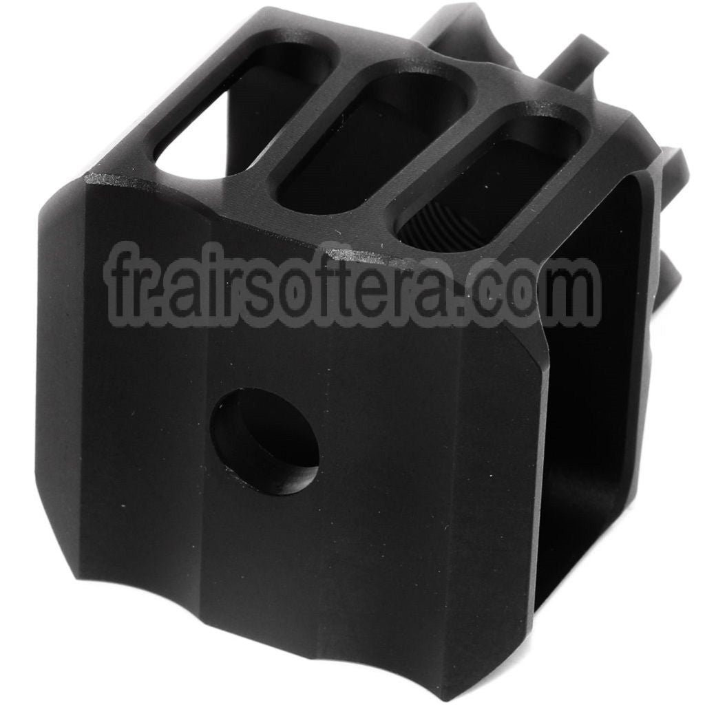 5KU CNC Aluminium LAF-28 Style Frein de Bouche Cache-Flamme Convient pour -14mm CCW sens antihoraire Canon Fusil Airsoft Noir