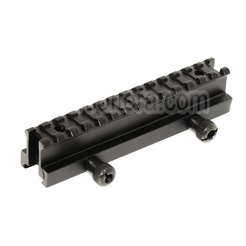 AirsoftEra 20mm 14-Slots 0.8 Pouce See Through Mini Riser Montage Convient pour 20mm Rail System Noir