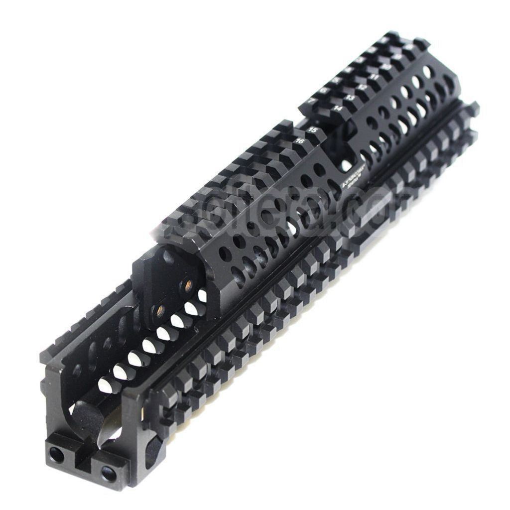 AirsoftEra 260mm CNC Aluminium Zen Style Rail de Garde-Main Convient pour GHK LCT Tokyo Marui E&amp;L CYMA AK Série AEG Fusil Noir
