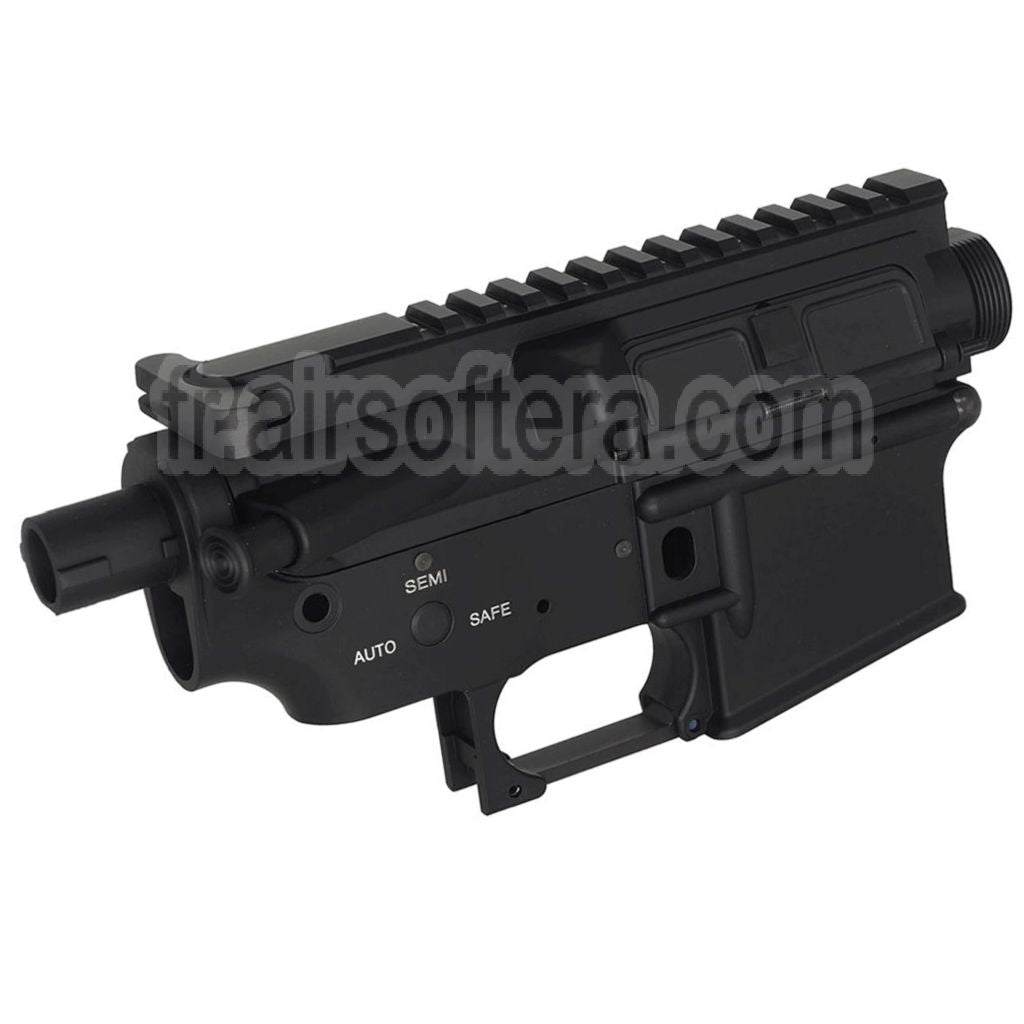 E&amp;C Marine M4A1 Métal Boîtier Set (Logo gravé) Convient pour E&amp;C Tokyo Marui M4 M16 Série AEG Fusils Airsoft Noir