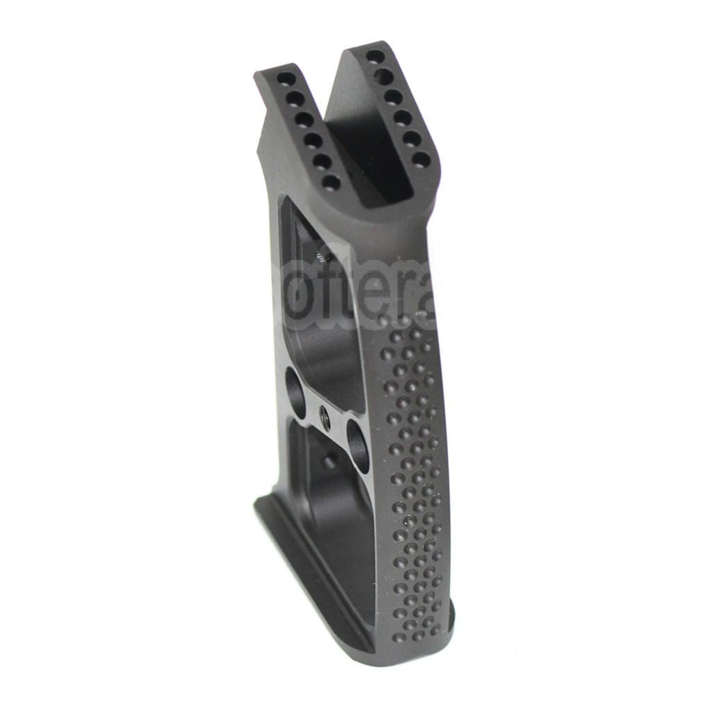 5KU Aluminium Pistolet Poignée (Ball / Edge / Knurly) Convient pour M4 M16 Série GBB Fusil Airsoft Noir